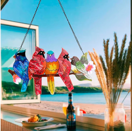 Colourful Decorative Metal Bird Pendant